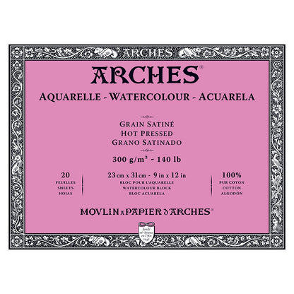 Arches Watercolor Block Hot Press 140lb 9x12