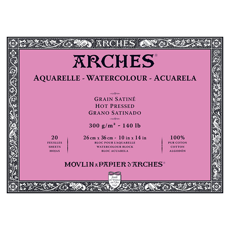 Arches Watercolor Block Hot Press 140lb 10x14