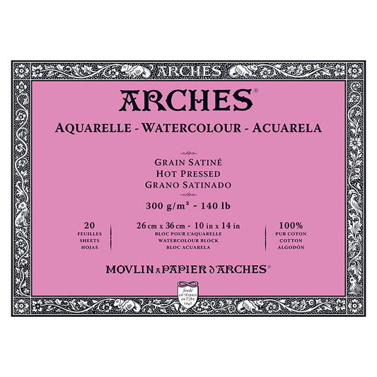 Arches Watercolor Block Hot Press 140lb 10x14