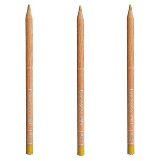 Caran d'Ache Luminance Pencil Green Ochre Box of 3