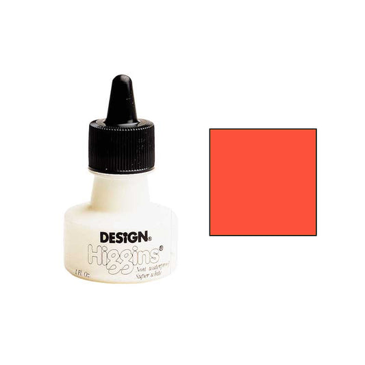 Higgins Dye Based Drawing Ink Red Orange 1oz
