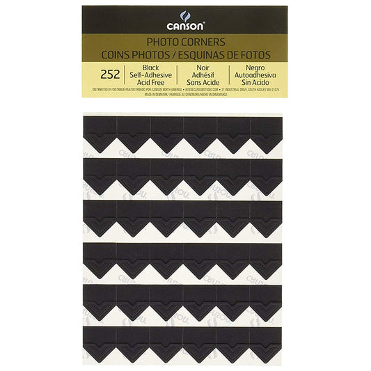 Canson Self Adhesive Photo Corners Black 252
