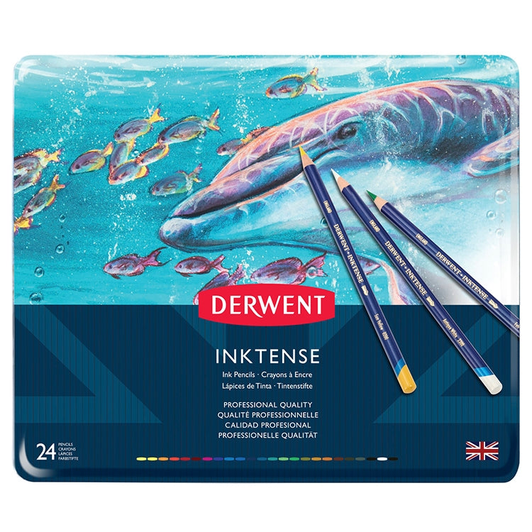 Derwent Inktense Colored Pencils Set of 24 Tin