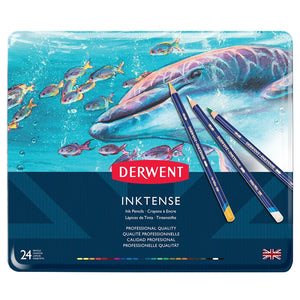 Derwent Inktense Colored Pencils Set of 24 Tin