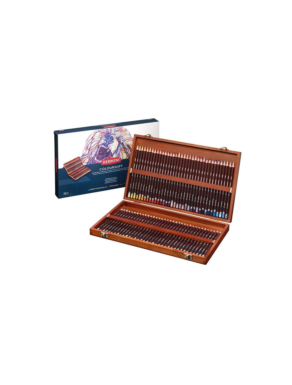 Derwent 72ct Lightfast Pencil Wooden Box Set