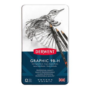 Derwent Graphic Pencil Sketching Set of 12 Soft 9B-H