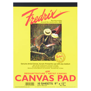 Fredrix 9x12 White Canvas Pad
