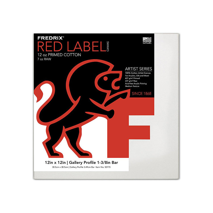 Fredrix Red Label Gallery Wrap Canvas 12x12 3 Pack