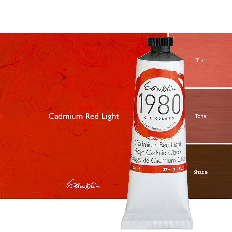 Gamblin 1980 Oil 37Ml Cadmium Red Light ⚠️