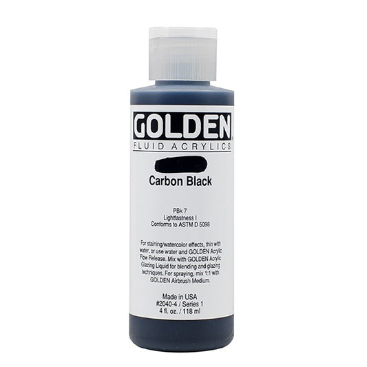 Golden Fluid Acrylic Carbon Black 4oz ⚠️