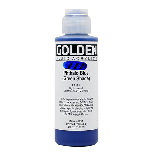 Golden Fluid Acrylic Pthalo Blue Green Shade 4oz