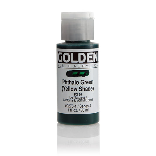 Golden Fluid Acrylic Pthalo Green Yellow Shade 1oz