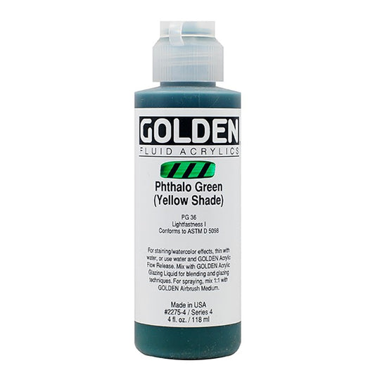 Golden Fluid Acrylic Pthalo Green Yellow Shade 4oz