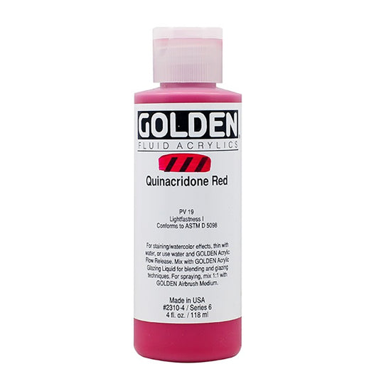 Golden Fluid Acrylic Quinacridone Red 4oz