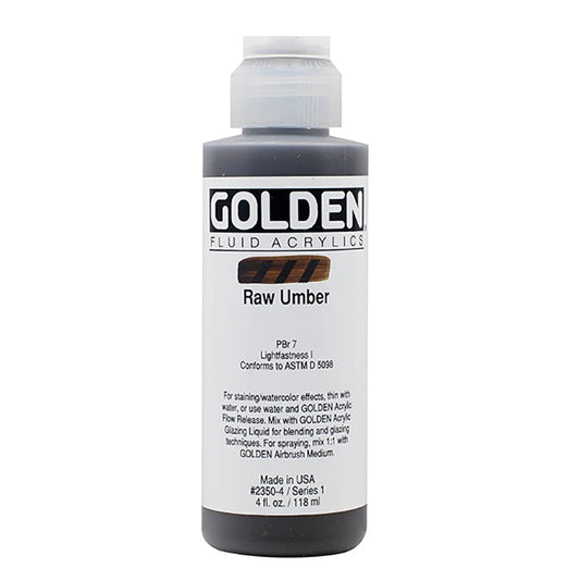 Golden Fluid Acrylic Raw Umber 4oz ⚠️