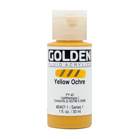 Golden Fluid Acrylic Yellow Ochre 1oz ⚠️