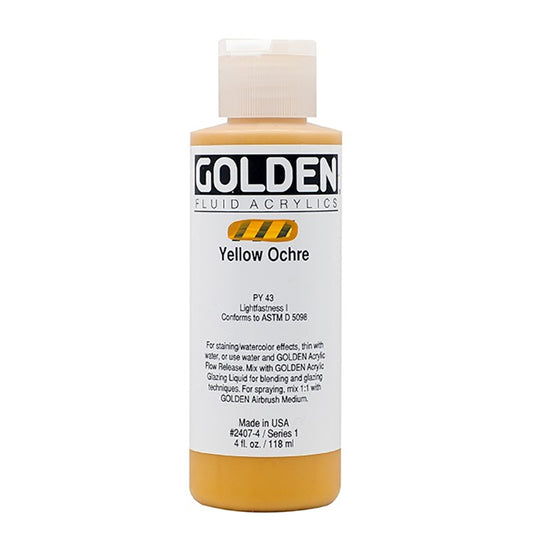 Golden Fluid Acrylic Yellow Ochre 4oz ⚠️