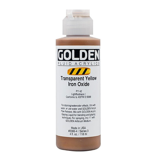 Golden Fluid Acrylic Yellow Oxide 4oz ⚠️