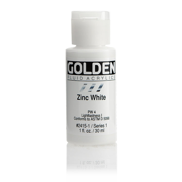 Golden Fluid Acrylic Zinc White 1oz
