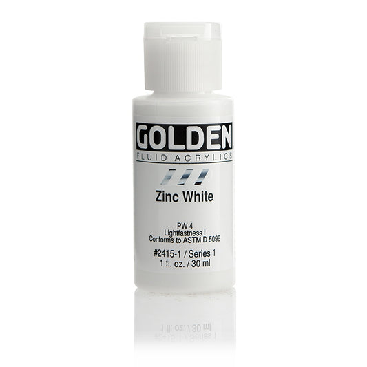 Golden Fluid Acrylic Zinc White 1oz
