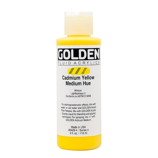 Golden Fluid Acrylic Cadmium Yellow Medium Hue 4oz ⚠️