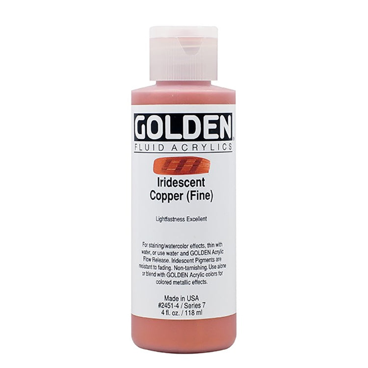 Golden Fluid Acrylic Iridescent Copper Fine 4oz