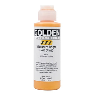 Golden Fluid Acrylic Iridescent Bright Gold Fine 4oz ⚠️