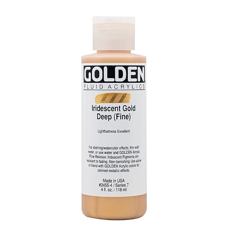 Golden Fluid Acrylic Iridescent Deep Gold Fine 1oz