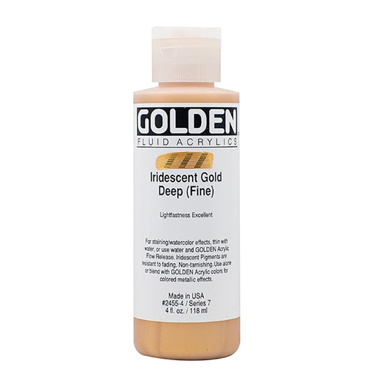 Golden Fluid Acrylic Iridescent Deep Gold Fine 1oz