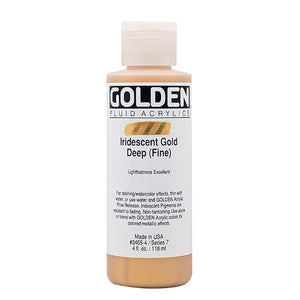 Golden Fluid Acrylic Iridescent Deep Gold Fine 1oz