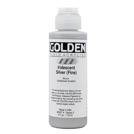 Golden Fluid Acrylic Iridescent Silver 4oz