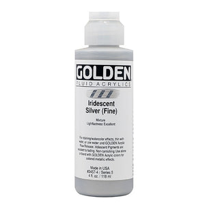 Golden Fluid Acrylic Iridescent Silver 4oz