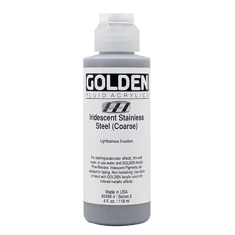 Golden Fluid Acrylic Iridescent Stainless Steel 4oz ⚠️