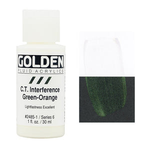 Golden Fluid Acrylic Interference Green Orange 1oz