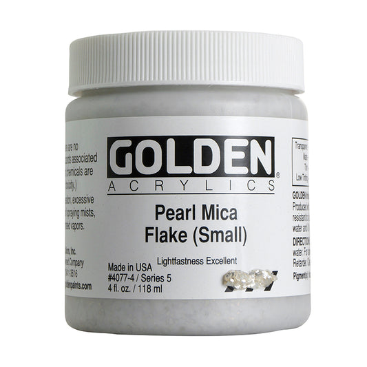 Golden Heavy Body Acrylic Iridescent Pearl Mica Flakes Small 4oz