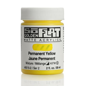 Golden SoFlat Matte Acrylic 2oz Permanent Yellow S2