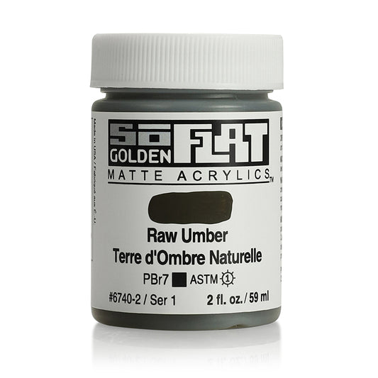 Golden SoFlat Matte Acrylic 2oz Raw Umber S1