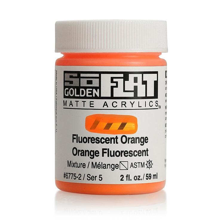 Golden SoFlat Matte Acrylic 2oz Fluorescent Orange S5