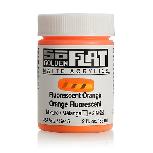 Golden SoFlat Matte Acrylic 2oz Fluorescent Orange S5