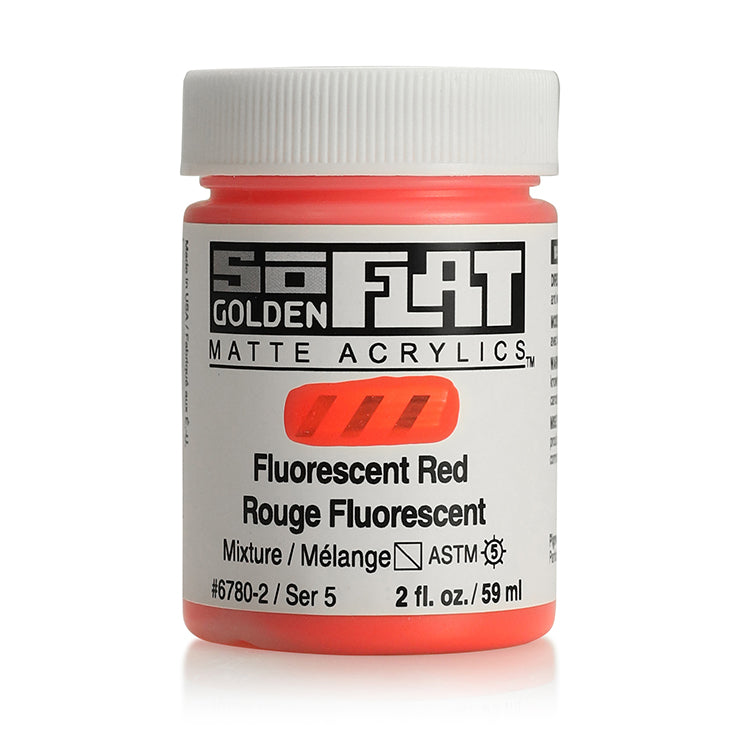 Golden SoFlat Matte Acrylic 2oz Fluorescent Red S5