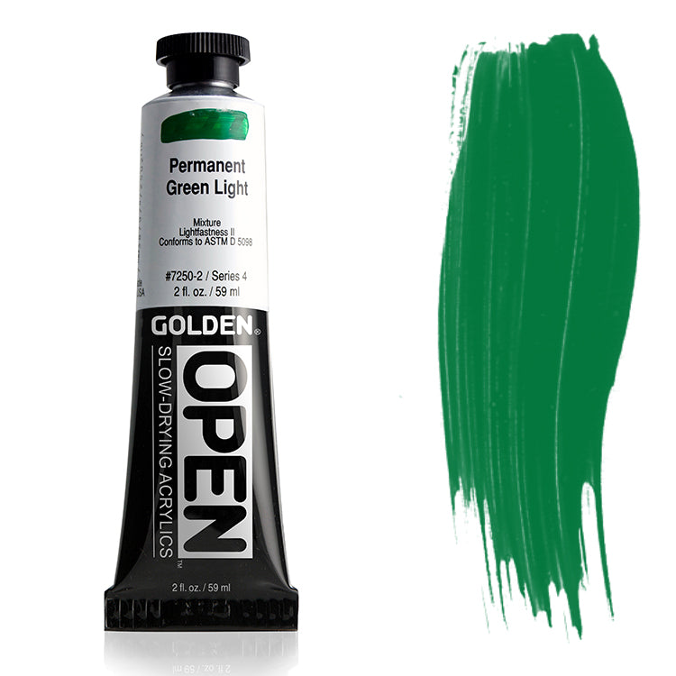 Golden Open Acrylic Permanent Green Light 2oz