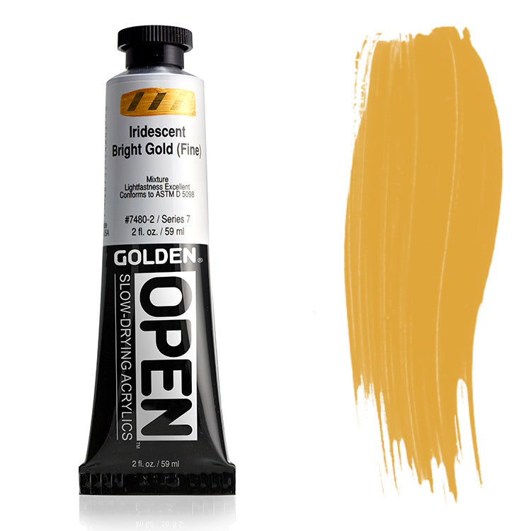 Golden Open Acrylic Iridescent Bright Gold Fine 2oz ⚠️