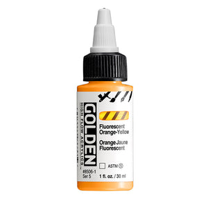 Golden High Flow Acrylic Fluorescent Orange Yellow 1oz