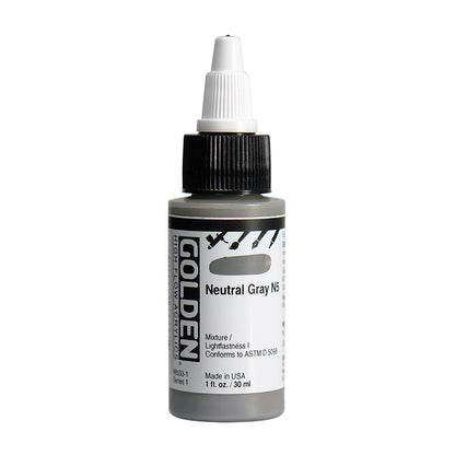 Golden High Flow Acrylic Neutral Gray N5 1oz ⚠️