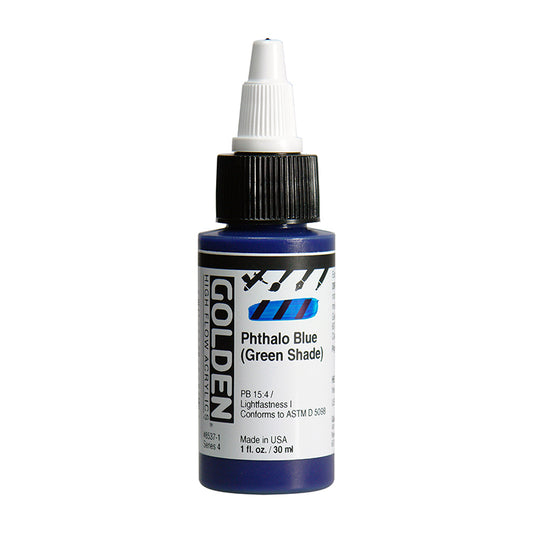 Golden High Flow Acrylic Phthalo Blue Green Shade 1oz