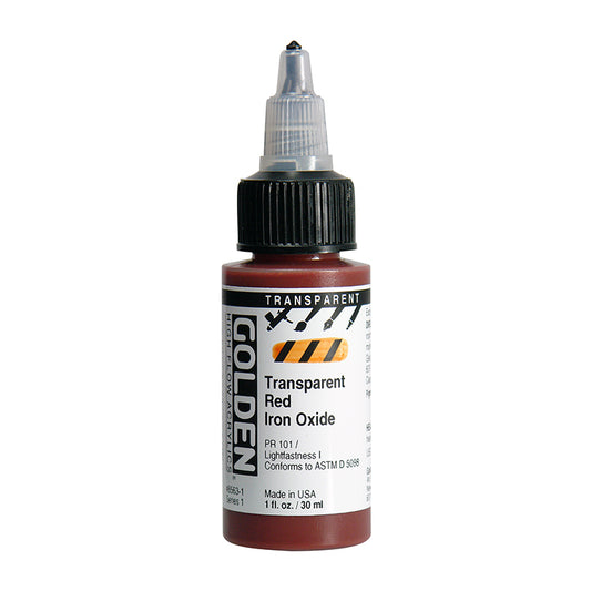 Golden High Flow Acrylic Transparent Red Iron Oxide 1oz