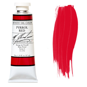 M. Graham Artist Oil Color Pyrrol Red 1.25oz