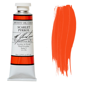 M. Graham Artist Oil Color Scarlet Pyrrol 1.25oz