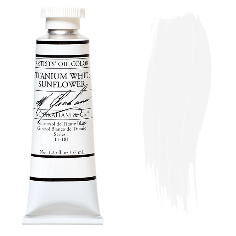 M. Graham Artist Oil Color Titanium White Sunflower 1.25oz