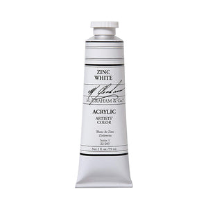 M Graham Artists Acrylic Zinc White 60ml Tube